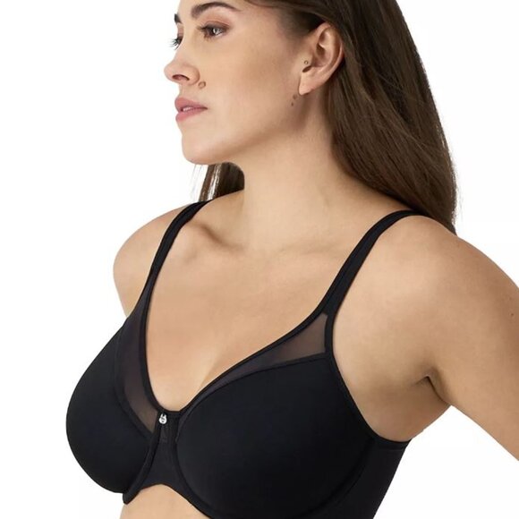 Bali Womens Plus Size Size 42C Smooth Ultra Light Illusion Bra BLACK - Picture 1 of 9